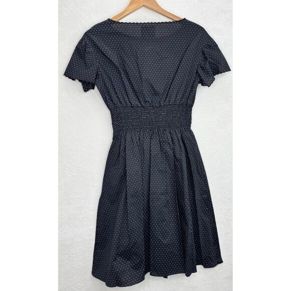 Kate Spade New York Black Pin Dot Scallop Poplin Dress Size Small NWT - Picture 6 of 16